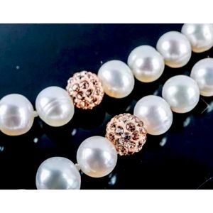 MYOTO 16" Strand Freshwater Pearls with Swarovski Elements Accents Choker Length